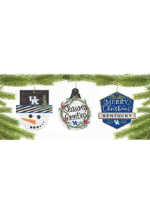 Kentucky Wildcats 3 Pack Ornament - Blue