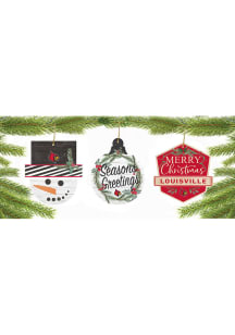 Louisville Cardinals 3 Pack Ornament - Red