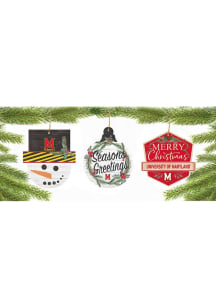 Maryland Terrapins 3 Pack Ornament - Red