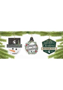 Michigan State Spartans 3 Pack Ornament - Green