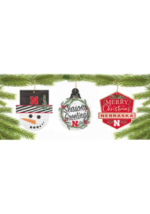 Nebraska Cornhuskers 3 Pack Ornament - Red