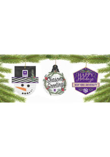 NYU Violets 3 Pack Ornament - Purple