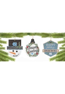 North Carolina Tar Heels 3 Pack Ornament - Blue