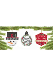 Ohio State Buckeyes 3 Pack Ornament - Red