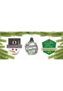 Oregon Ducks 3 Pack Ornament - Green