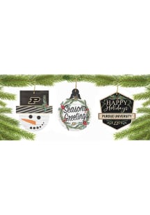 Purdue Boilermakers 3 Pack Ornament - Black