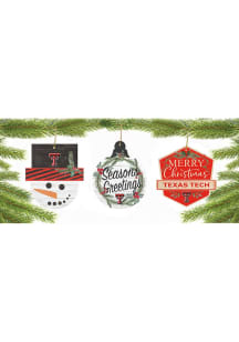 Texas Tech Red Raiders 3 Pack Ornament - Red