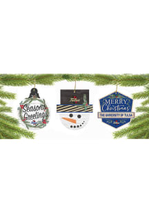 Tulsa Golden Hurricane 3 Pack Ornament - Blue