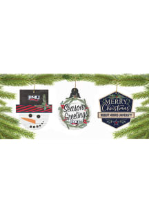 Robert Morris Colonials 3 Pack Ornament - Red