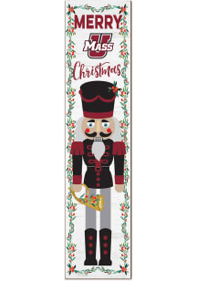 KH Sports Fan Massachusetts Minutemen Nutcracker Leaning Sign - Red