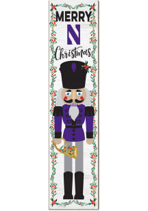 KH Sports Fan Northwestern Wildcats Nutcracker Leaning Sign - Purple