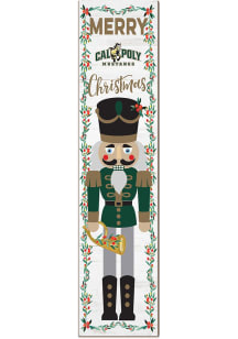 KH Sports Fan Cal Poly Mustangs Nutcracker Leaning Sign - Green