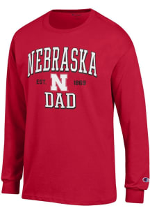 Champion Nebraska Cornhuskers Red Est Date Dad Jersey Long Sleeve T Shirt