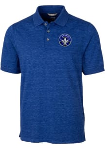 Cutter and Buck Montreal Impact Mens Blue Advantage Space Dye Short Sleeve Polo