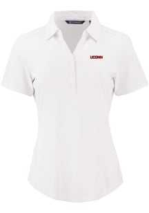 Cutter and Buck UConn Huskies Womens White Forge Eco Polo Short Sleeve Polo Shirt