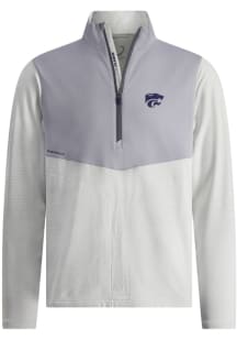 Zero Restriction K-State Wildcats Mens Dark Grey Hex Long Sleeve Qtr Zip Pullover