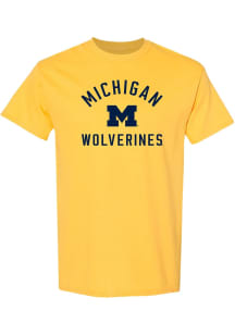 Michigan Wolverines Yellow Arch Name Short Sleeve T Shirt