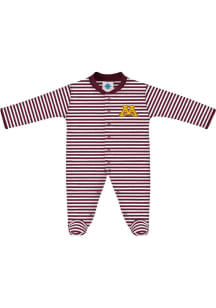 Minnesota Golden Gophers Baby Maroon Team Logo Loungewear One Piece Pajamas