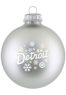 Detroit Snowflakes Glass Ball Ornament - Silver