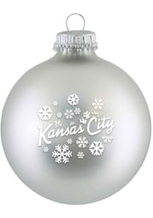 Kansas City Snowflakes Glass Ball Ornament - Silver