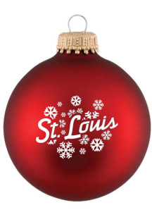 St Louis State Outline Glass Ball Ornament - Red