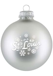 St Louis Snowflakes Glass Ball Ornament - Silver