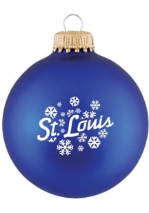 St Louis Snowflakes Blue Glass Ball Ornament - Blue