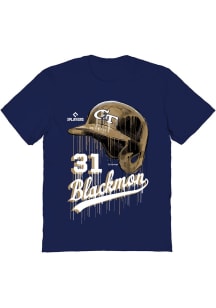 Charlie Blackmon  Vive La Fete GA Tech Yellow Jackets Youth Navy Blue Drip Short Sleeve T-Shirt