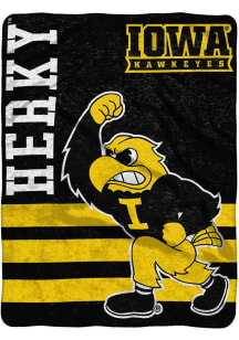 Iowa Hawkeyes Mascot 60x80 Raschel Throw Blanket - Yellow