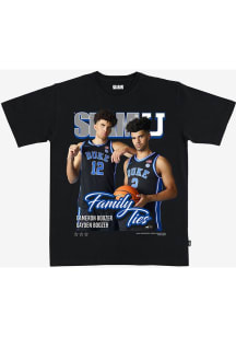 Cameron Boozer Duke Blue Devils Black SLAM Cover TEE Cameron and Cayden Boozer Short Sleeve Player..