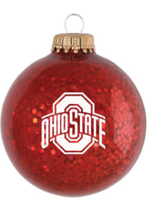 Ohio State Buckeyes Sparkle Ornament - Red