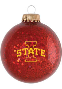 Iowa State Cyclones Sparkle Ornament - Red