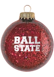 Ball State Cardinals Sparkle Red Ornament - Red