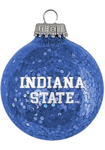 Indiana State Sycamores Sparkle Blue Ornament - Blue