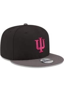 New Era Indiana Hoosiers Black Black Graphite Color Pop GCP 9FIFTY Mens Snapback Hat