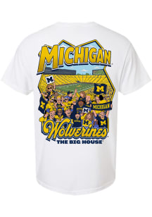 Something Inked Michigan Wolverines White The Big House Short Sleeve T Shirt