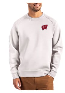 Cutter and Buck Wisconsin Badgers Mens Grey Roam Long Sleeve Crew Sweatshirt