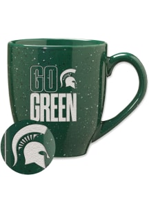 Michigan State Spartans Go Green 16oz Speckle Ceramic Mug - Green