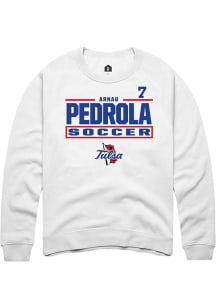 Arnau Pedrola Tulsa Golden Hurricane Mens White NIL Stacked Box Player Crew