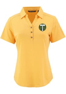 Cutter and Buck Portland Timbers Womens Yellow Forge Eco Polo Short Sleeve Polo Shirt