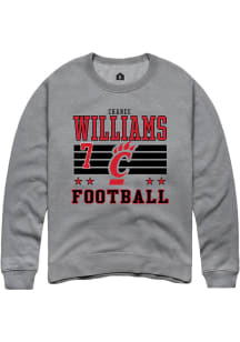 Chance Williams Cincinnati Bearcats Mens Grey Football NIL Striped Player Crew