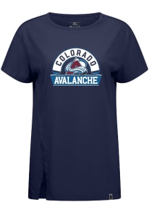 Levelwear Colorado Avalanche Womens Navy Blue Influx Banner Arch Short Sleeve T-Shirt
