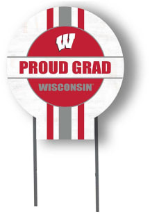 Wisconsin Badgers KH Sports Fan Grad graduation graphic Yard Sign - White