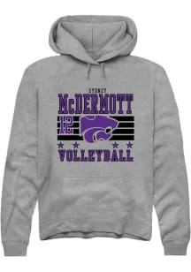 Sydney McDermott K-State Wildcats Mens Grey NIL Striped Player Hood