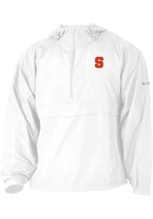 Columbia Syracuse Orange Mens White Heat Seal Prodigy Long Sleeve Qtr Zip Pullover