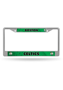 Boston Celtics Decal Chrome License Plate Frame - Silver