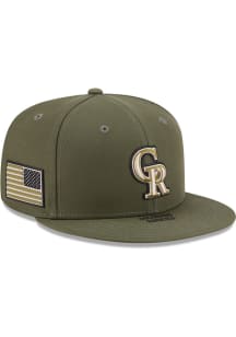 New Era Colorado Rockies Olive 2026 MLB Armed Forces Day 9FIFTY Mens Snapback Hat