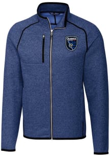 Cutter and Buck San Jose Earthquakes Mens Blue Mainsail Medium Weight Jacket