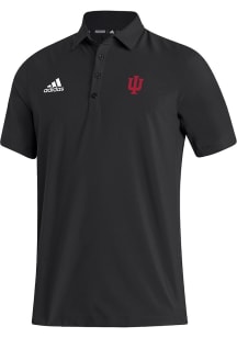 Adidas Indiana Hoosiers Mens Black Heat Seal Stadium Coaches Short Sleeve Polo