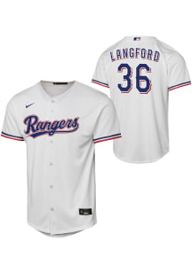 Wyatt Langford  Nike Texas Rangers Youth White Home Replica Jersey